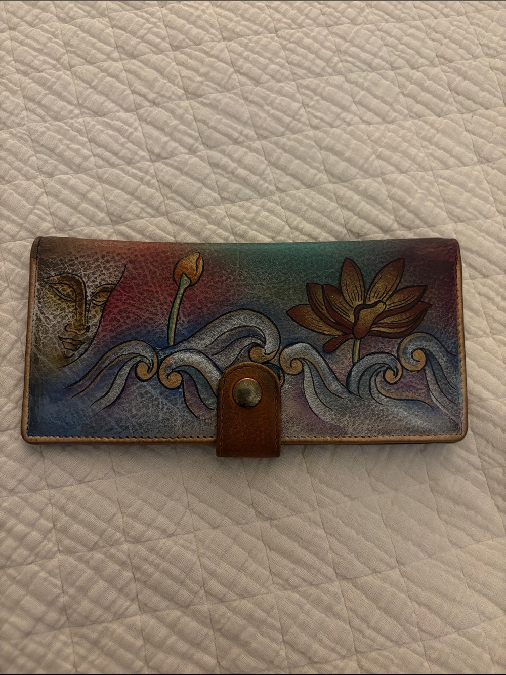 ANUSCHKA HAND-PAINTED LEATHER WALLET - Picture 8 of 12